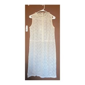 Sheer Lace Half-Button Dress